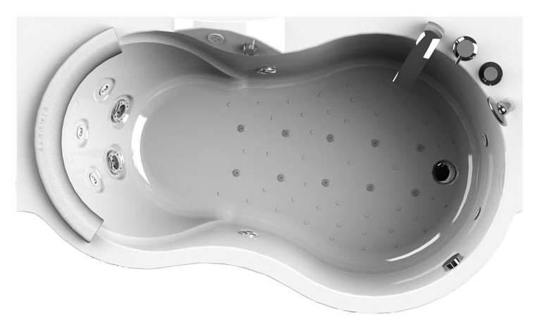 Radomir Паллада Комфорт Bronze 170x100 см ванна акриловая асиметричная белая c гидромассажем правая-левая