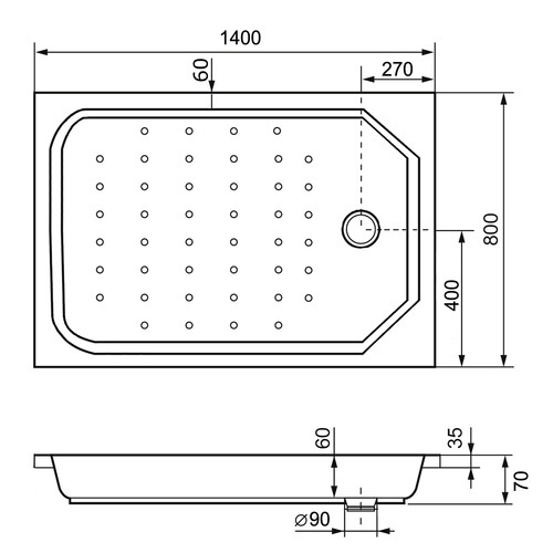 RGW STYLE душевой поддон 80х140 см белый 16183814-11
