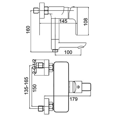 Gerhans K15W смеситель для ванны K13015W