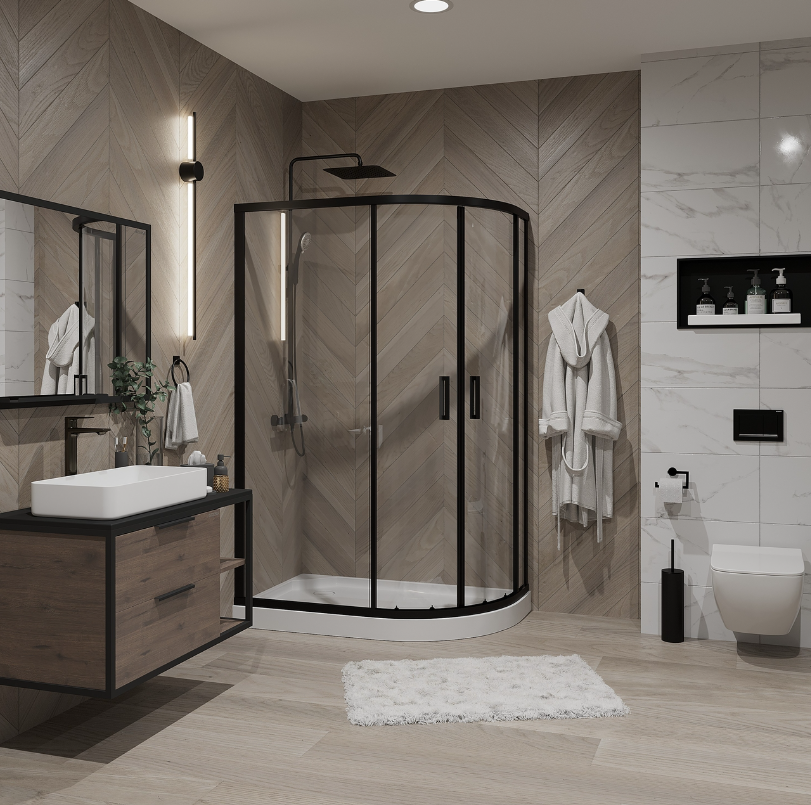 Душевое ограждение Niagara Nova NG-6821-08ВLACK (120х80х195) 682108111BLACK