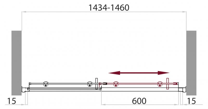 BelBagno Uno душевая дверь 145 см, матовое стекло UNO-BF-1-145-M-Cr