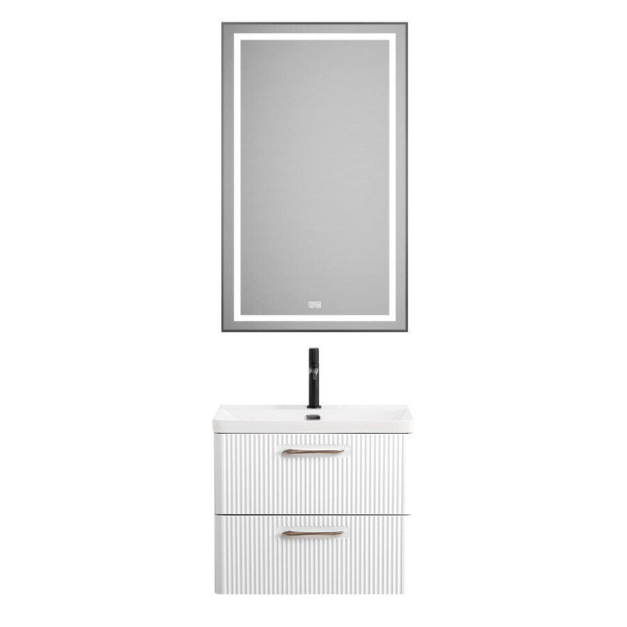 Подвесная тумба с раковиной Belbagno DUE 50 см Bincao Lucido DUE-500-2C-SO-BL-P BB-8076-3-50