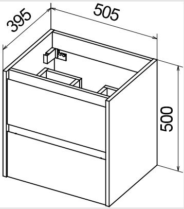 BelBagno KRAFT 39-500/390-2C-SO-BO тумба с раковиной подвесная