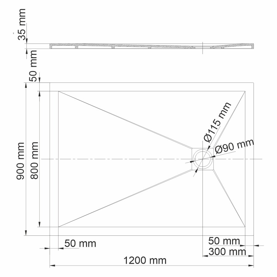 WasserKRAFT Dill 61T07 душевой поддон из искусственного камня 120*90*3,5