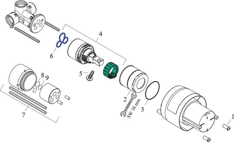 Hansgrohe 72659000S Set HG Rebris E смеситель для душа скрытого монтажа (72659000+13620180) Хром