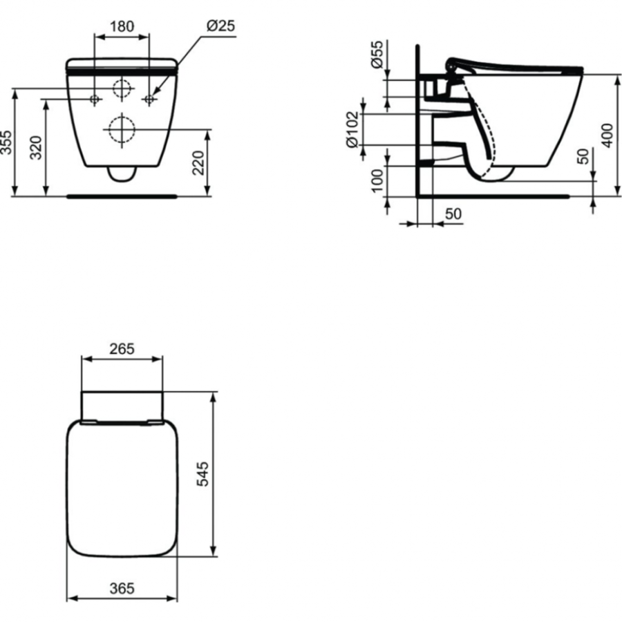 Ideal Standard Strada унитаз подвесной c сиденьем T359601