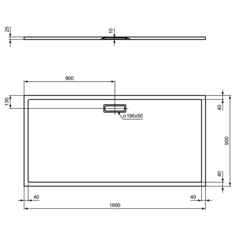 Ideal Standard Ultraflat New душевой поддон 180х90 T4487V1