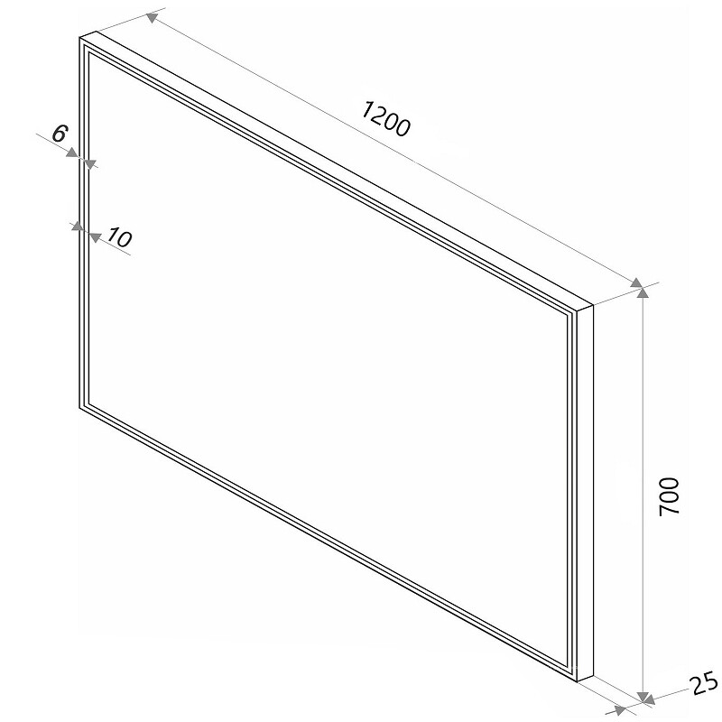 Зеркало Sintesi Armadio Cromo 120 с LED-подсветкой 1200x700 SIN-SPEC-ARMADIO-CROMO-120