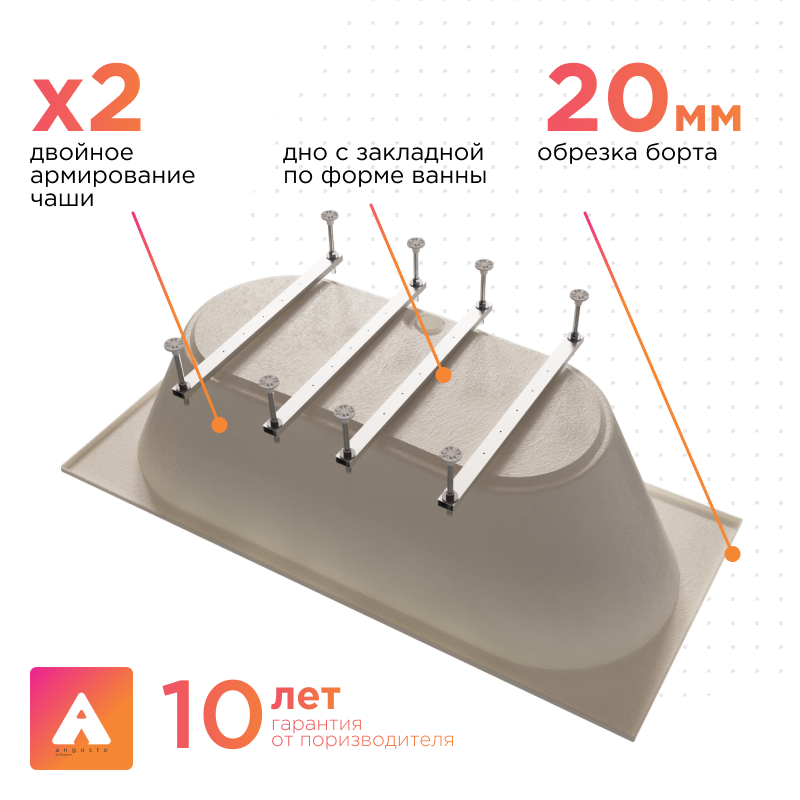 Акриловая ванна Radomir Вальс Ангосто 180х80х64 1-01-0-0-8-183