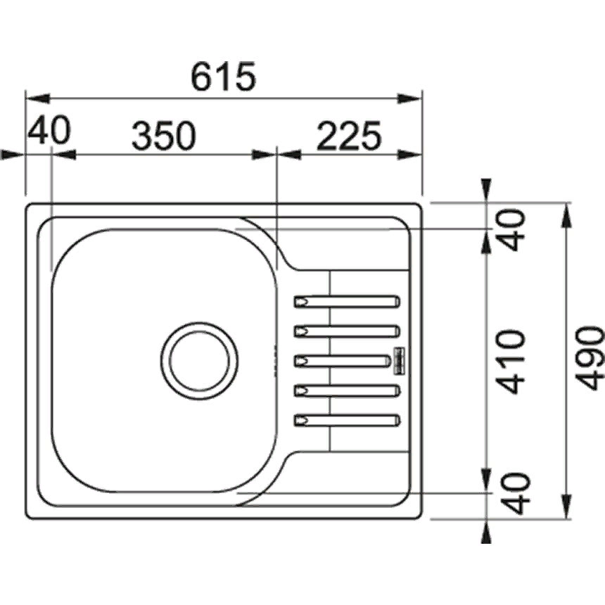 Franke Polar PXN 611-60 кухонная мойка нержавеющая сталь матовая 61,5 х 49 см