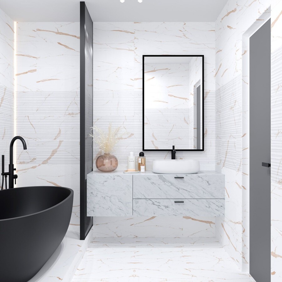 Плитка настенная Eurotile Statuario Gold 30x60