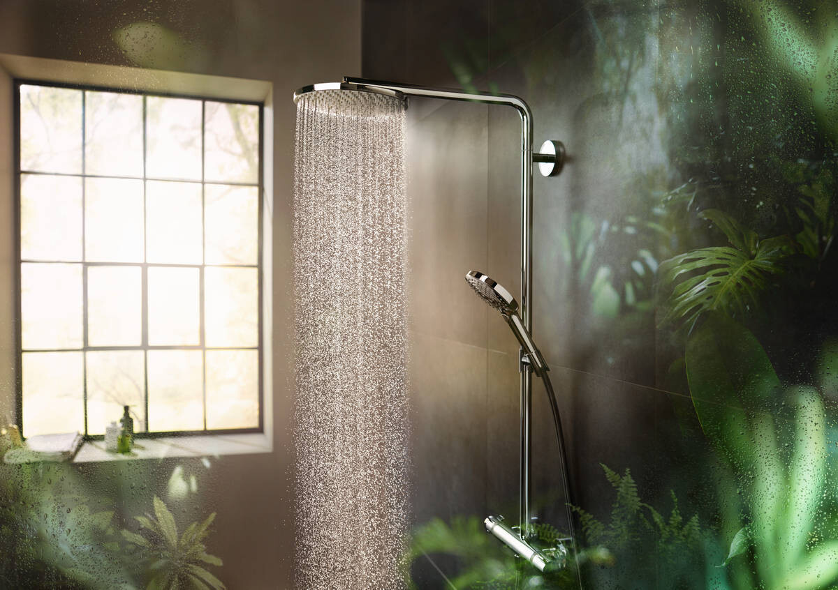 Hansgrohe Raindance Select S Showerpipe 240 1jet PowderRain Душевая система с термостатом белый матовый 27633700