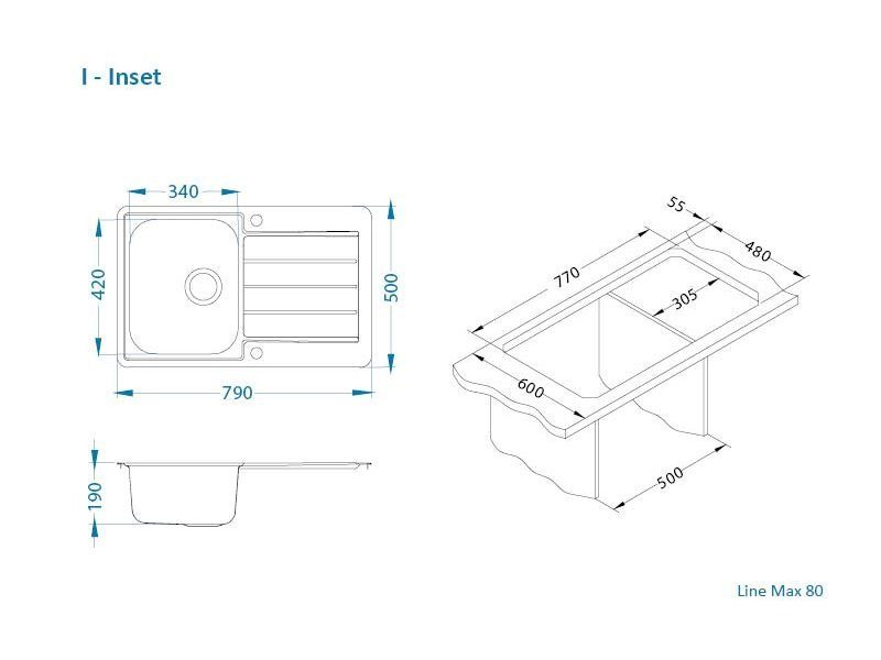 Alveus Line 80 мойка кухонная 1136608