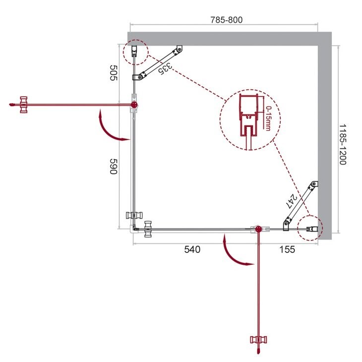 BelBagno душевое ограждение ETNA-AH-22-80/120-C-Cr 80х120х195