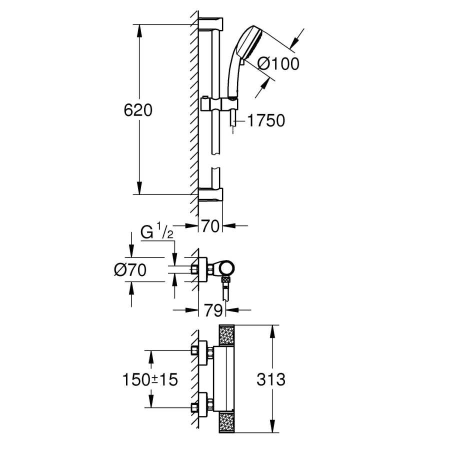 Grohe Grohtherm смеситель для душа 34783000