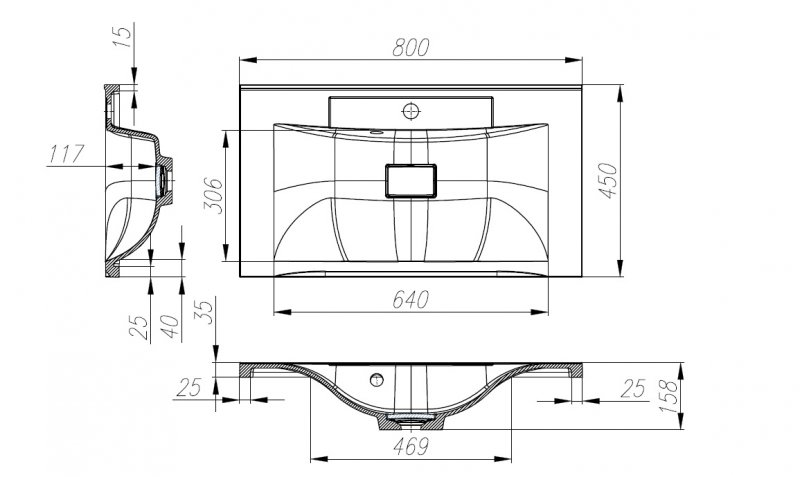 Раковина из литьевого мрамора BelBagno BB800/450-LV-MR-PR