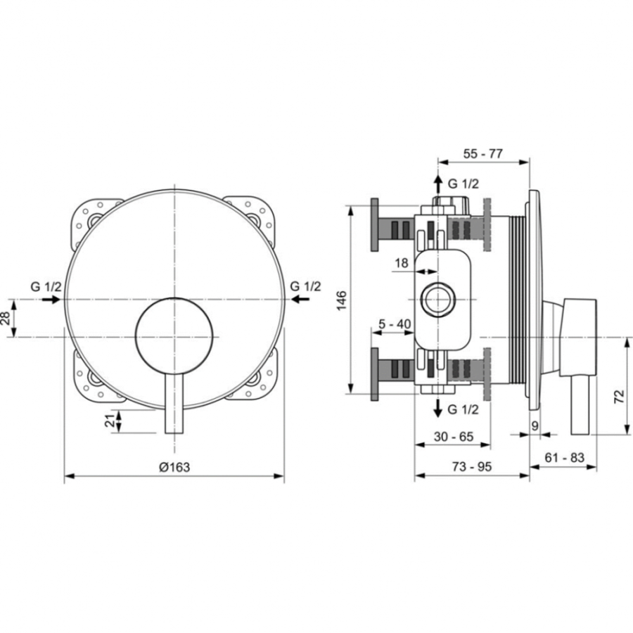 Ideal Standard Ceraline смеситель для душа A7388XG