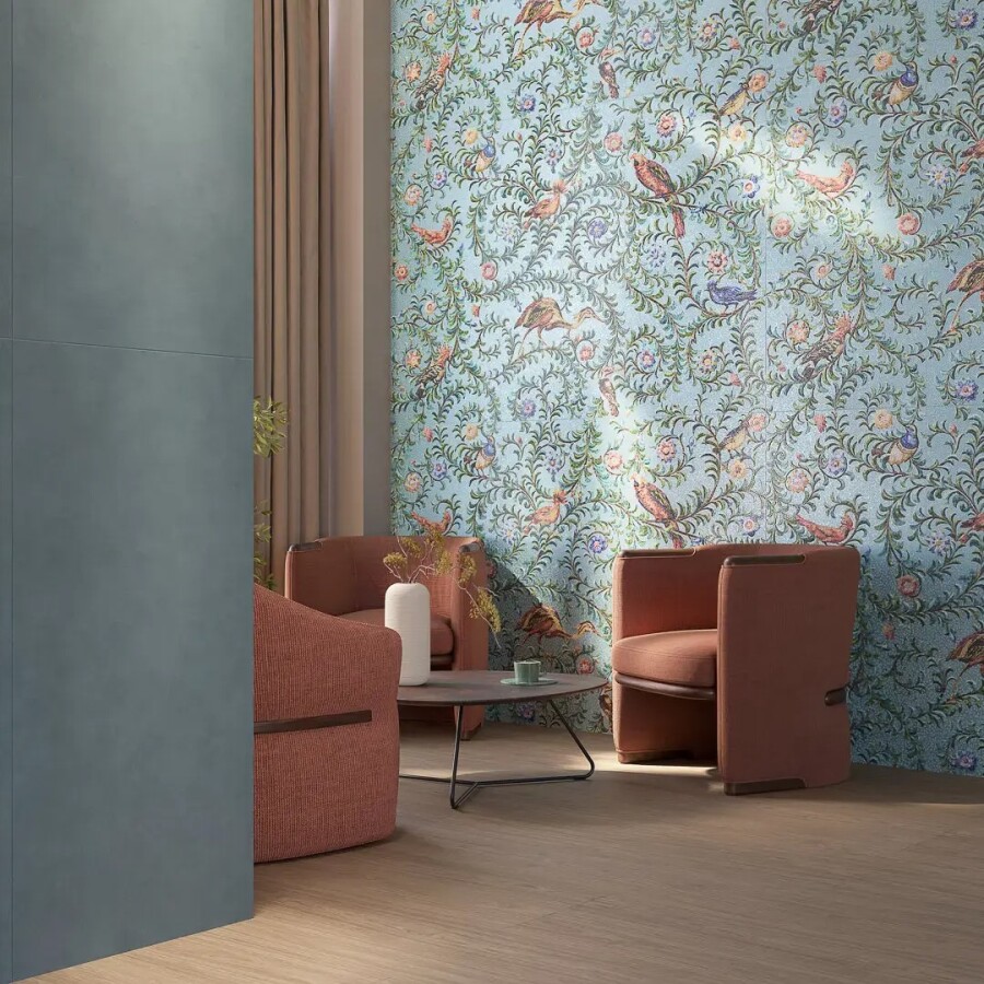Керамическая плитка Панно Kerama Marazzi Прованс Райский сад бирюзовый матовый обрезной (из 3-х частей 60x119,5x0,9) 180x119,5x0,9 KMP2STA004BR3X