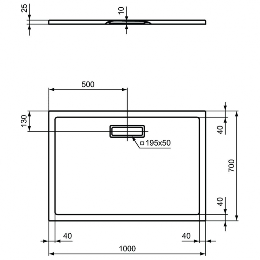 Ideal Standard Ultraflat New душевой поддон 100х70 T4475V3