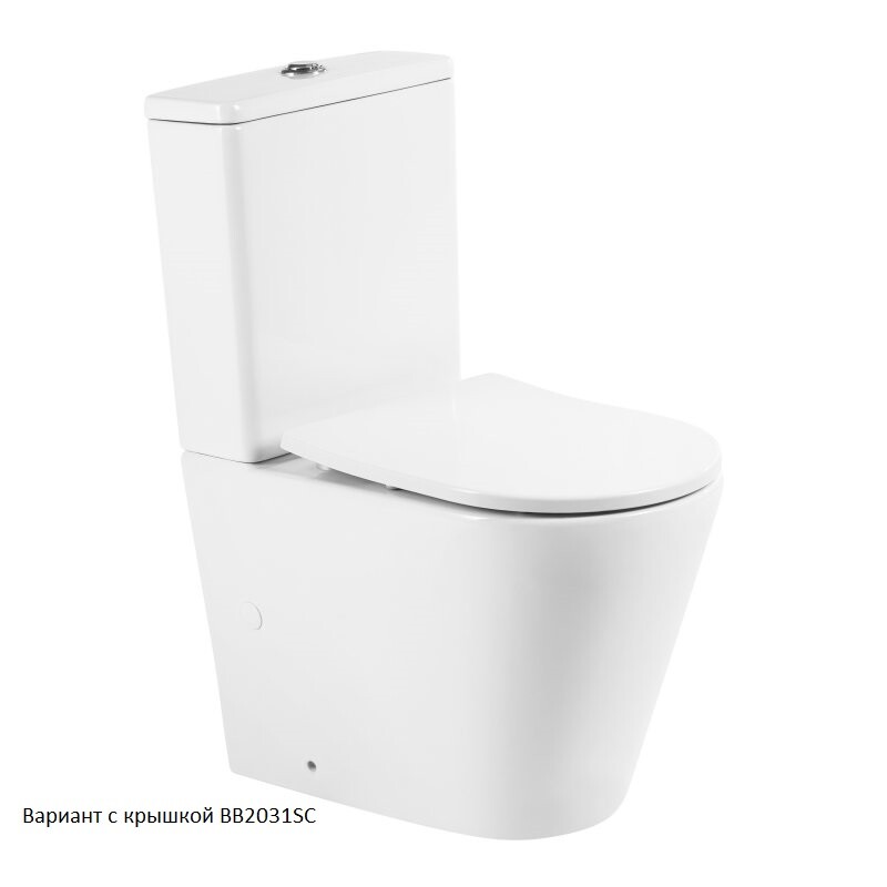 Унитаз-компакт безободковый с сиденьем BelBagno FLAY-R BB2149CPR/SC BB2149T