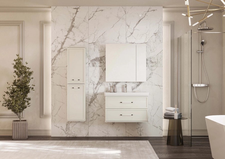 Шкаф - колонна AQUATON Нео-Классика белый камень 1A284603NCTG0