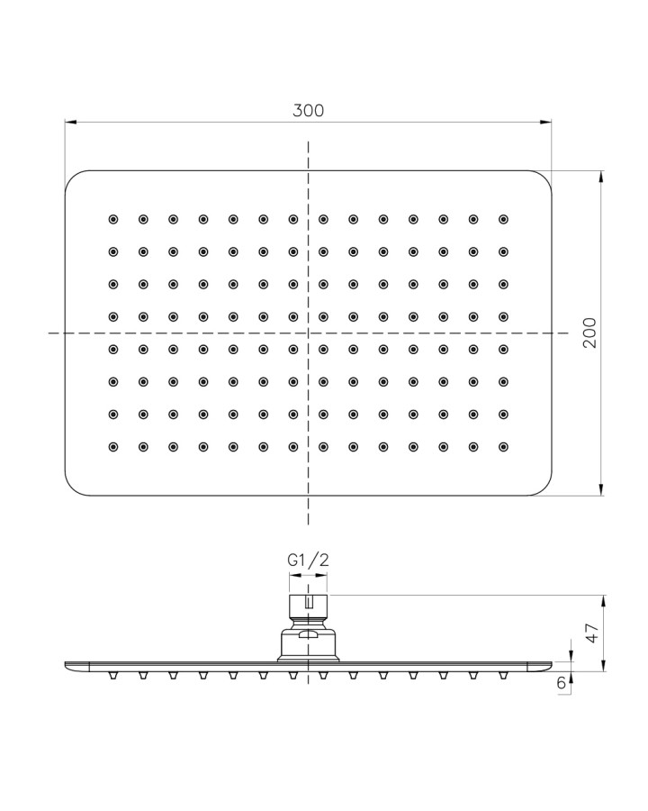 Imprese SQ300200SS6 Верхний душ 30x20 см