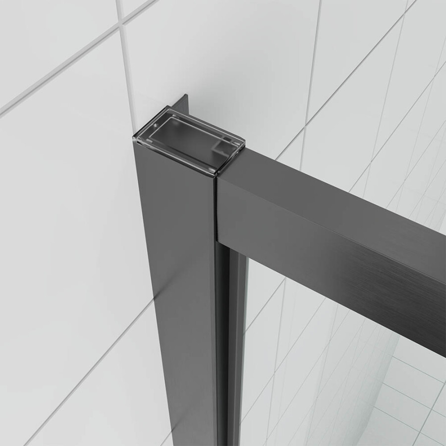 Душевой угол Veconi Ottimo P20 GR-SP (120×100×190) распашная, профиль брашированный графит, стекло прозрачное OP20GR-SP-120100-01-C9