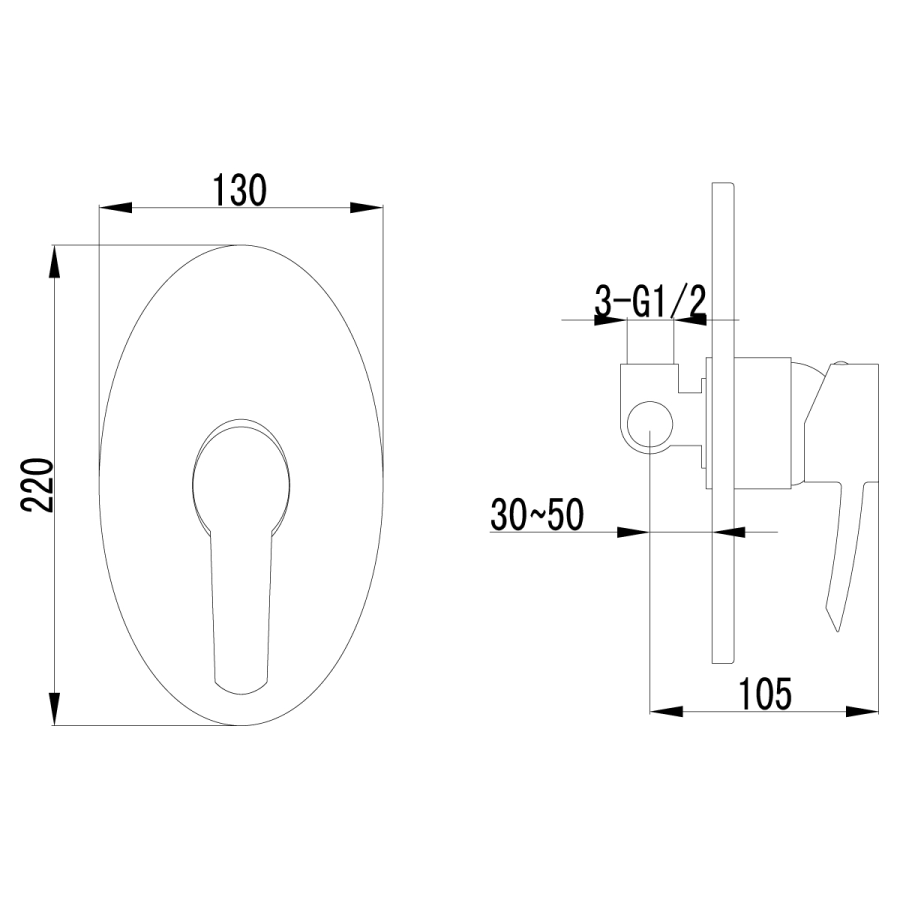 Lemark Atlantiss смеситель для душа встраиваемый LM3223C