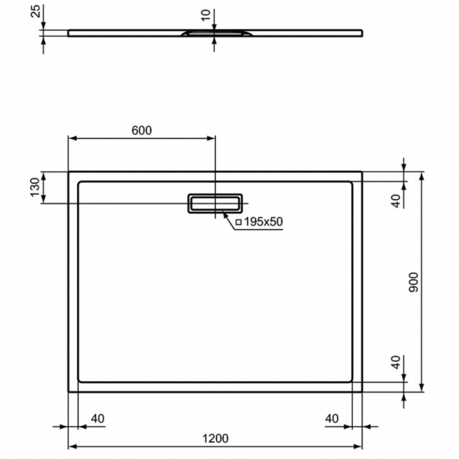 Ideal Standard Ultraflat New душевой поддон 120х90 T4483V1