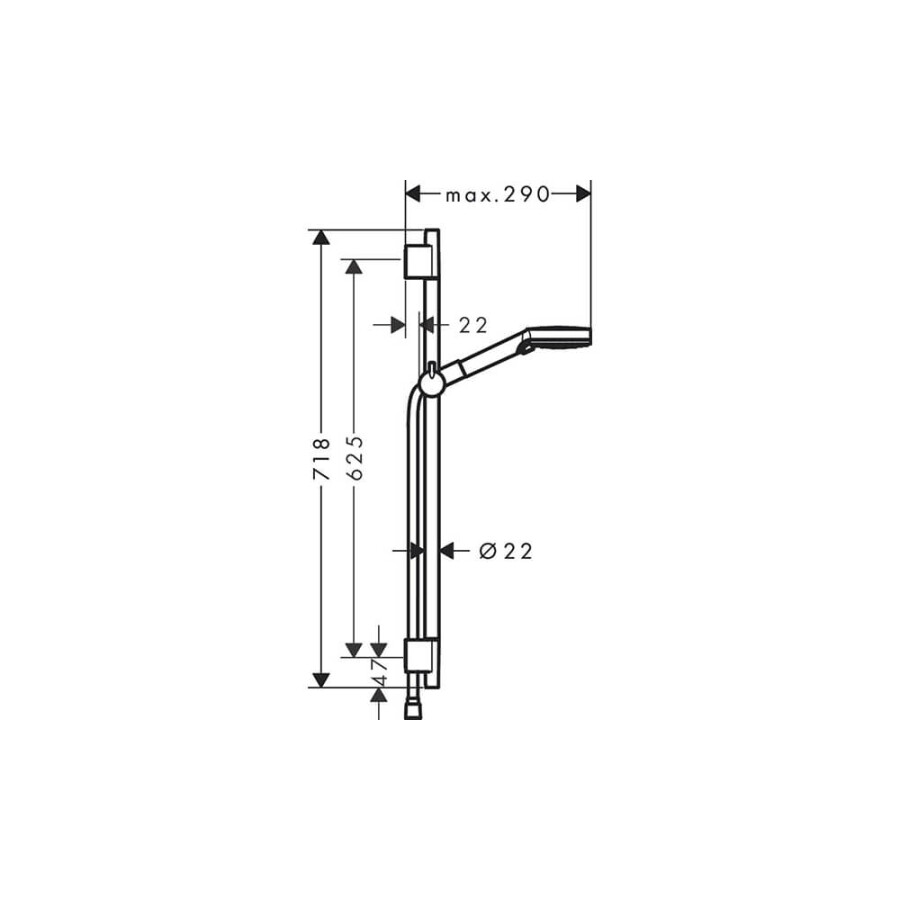 Hansgrohe Vernis Blend Душевой набор Vario cо штангой 65 см черный матовый 26422670