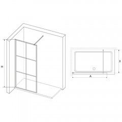 RGW WA-011В душевая перегородка черный, прозрачное стекло 100 см 35101100-84