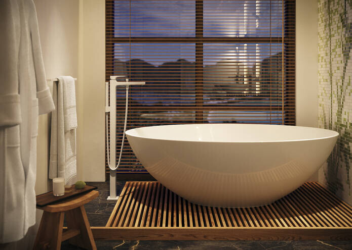 Hansgrohe 32532700S Set HG Metropol смеситель для ванны напольный (32532700+10452180), матовый белый