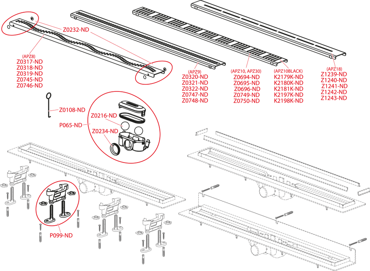 AlcaPlast APZ-9 Simple Душевой лоток 750 мм