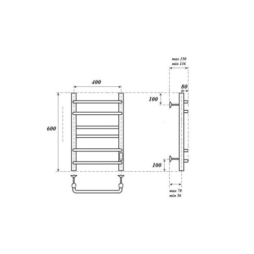 Point Сатурн полотенцесушитель электрический 40х60 PN90846