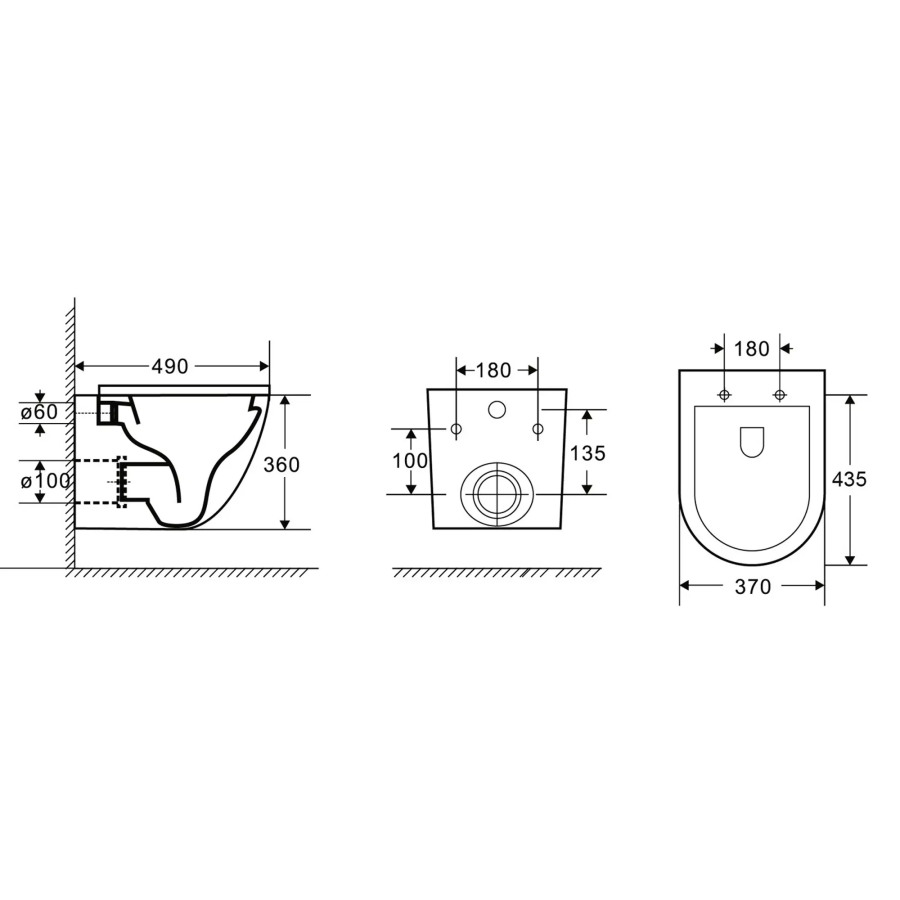 Azario Grado унитаз подвесной с инсталляцией Grohe и кнопкой смыва 38811KF0 + AZ-0046-UQ1-MB