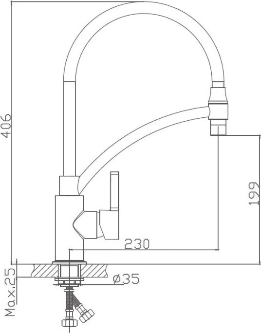 Haiba смеситель для кухни с гибким изливом HB72505-8