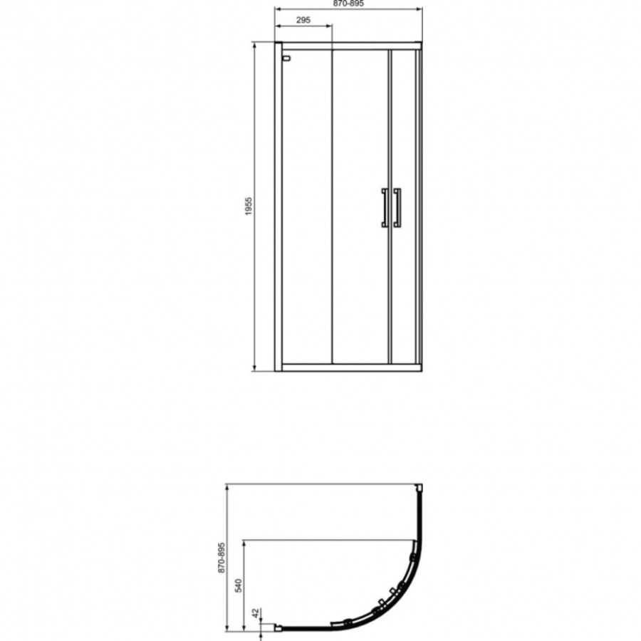 Ideal Standard Connect душевое ограждение 90х90 K966101