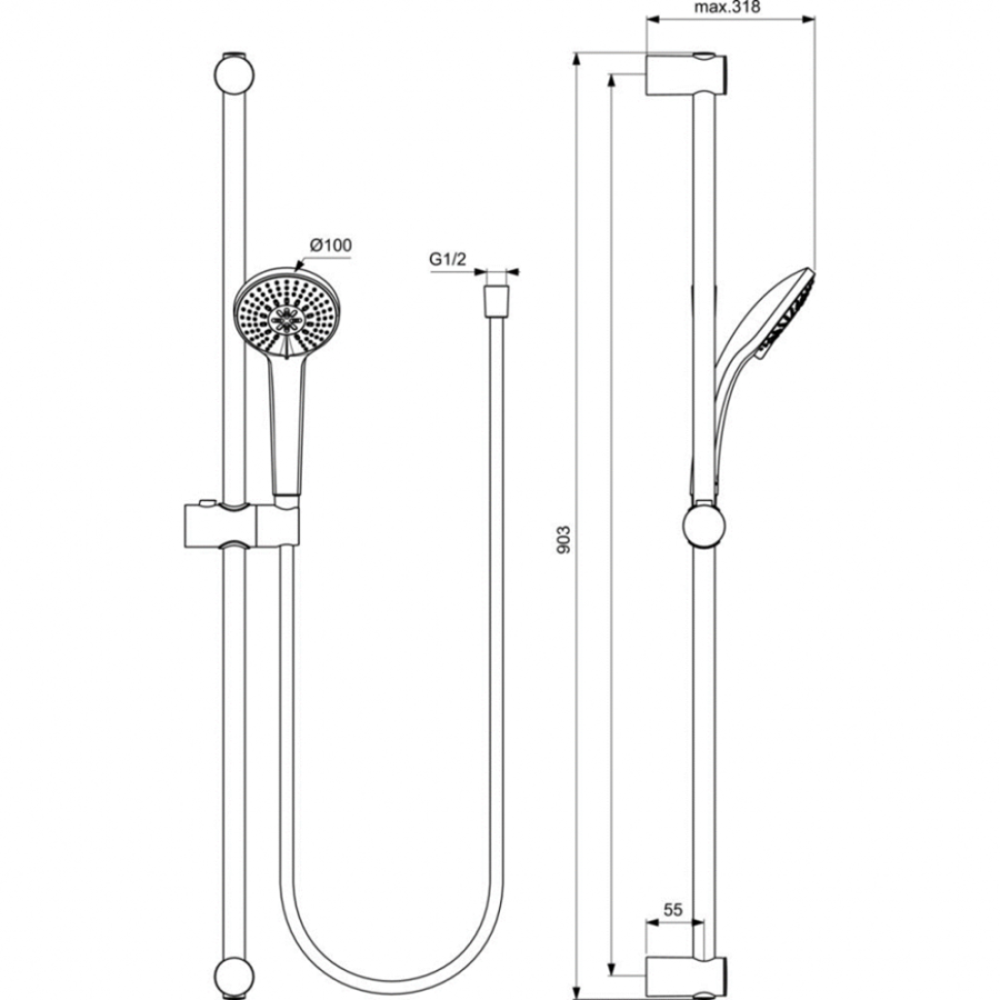 Ideal Standard готовый набор смесителей 3 в 1 BC985AA