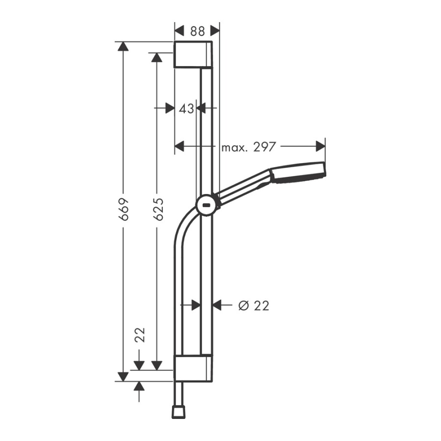 Hansgrohe Pulsify Select S Душевой набор 105 3jet Relaxation cо штангой 65 см белый матовый 24160700