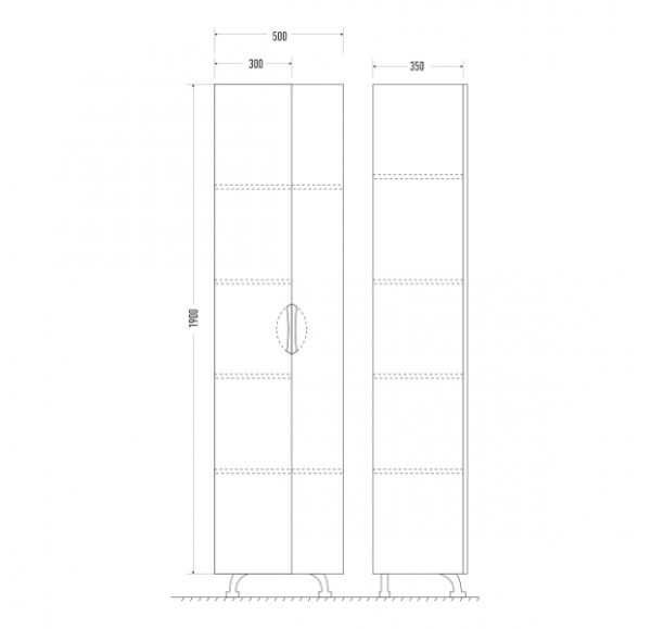 Mirsant Камилла УТ000007358 Шкаф-пенал напольный левый, белый 50