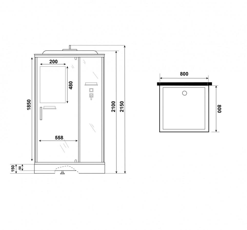 Niagara Standart Душевая кабина 80x80 Тропический душ ST80/15Q