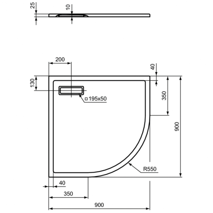 Ideal Standard Ultraflat New душевой поддон 90х90 T449201