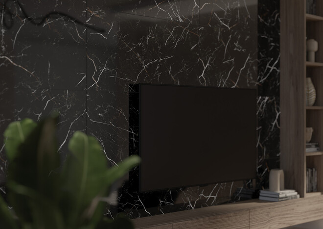 Керамогранит Cersanit Nero полированный HG черный ректификат 60x120 A17442