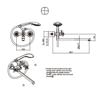 Bravat Annette F6339373CP-LB-RUS смеситель для ванны хром