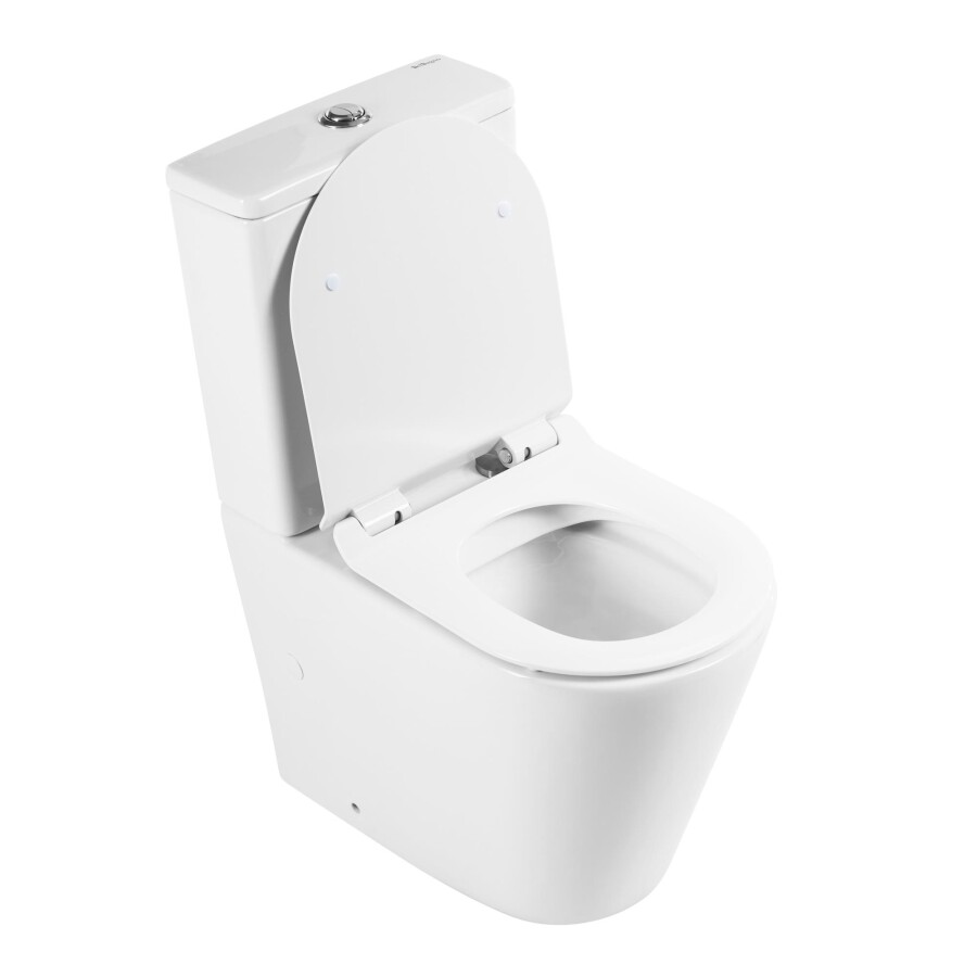 Унитаз-компакт безободковый с сиденьем BelBagno FLAY-R BB2149CPR/SC BB2149T