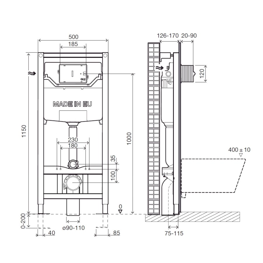 Imprese i9120 инсталляция для унитаза