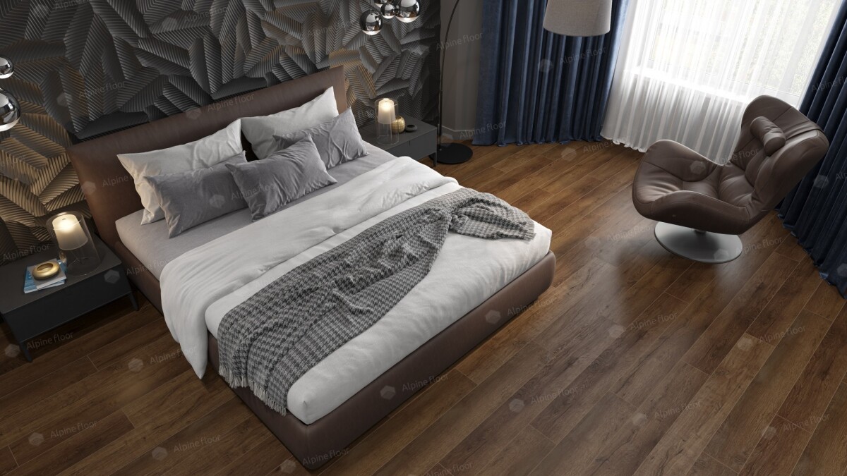 Alpine Floor Premium XL ABA SPC ламинат Дуб Шоколадный ECO 7-18 ABA New 1220 х 183 x 8 mm