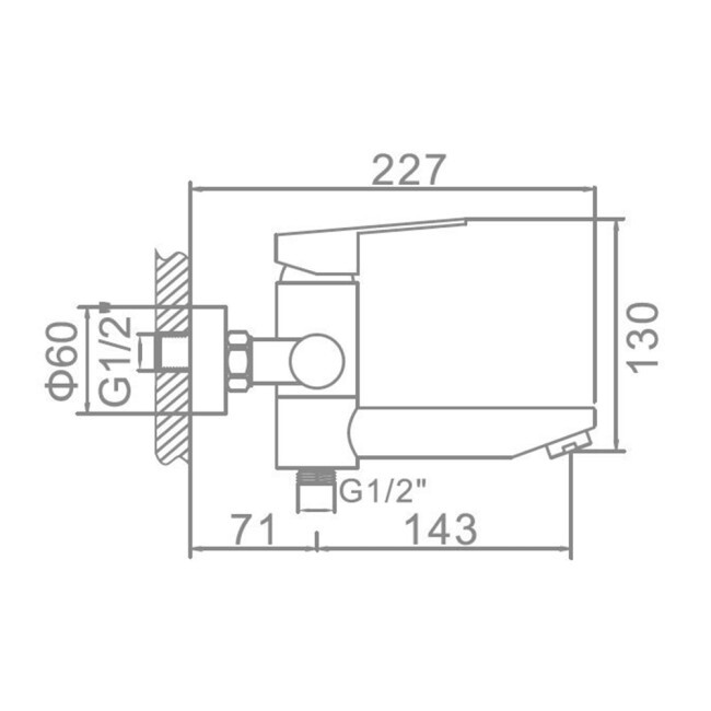 Смеситель для ванны Zerix DAX-009 Euro Нержавеющая сталь ZX3535