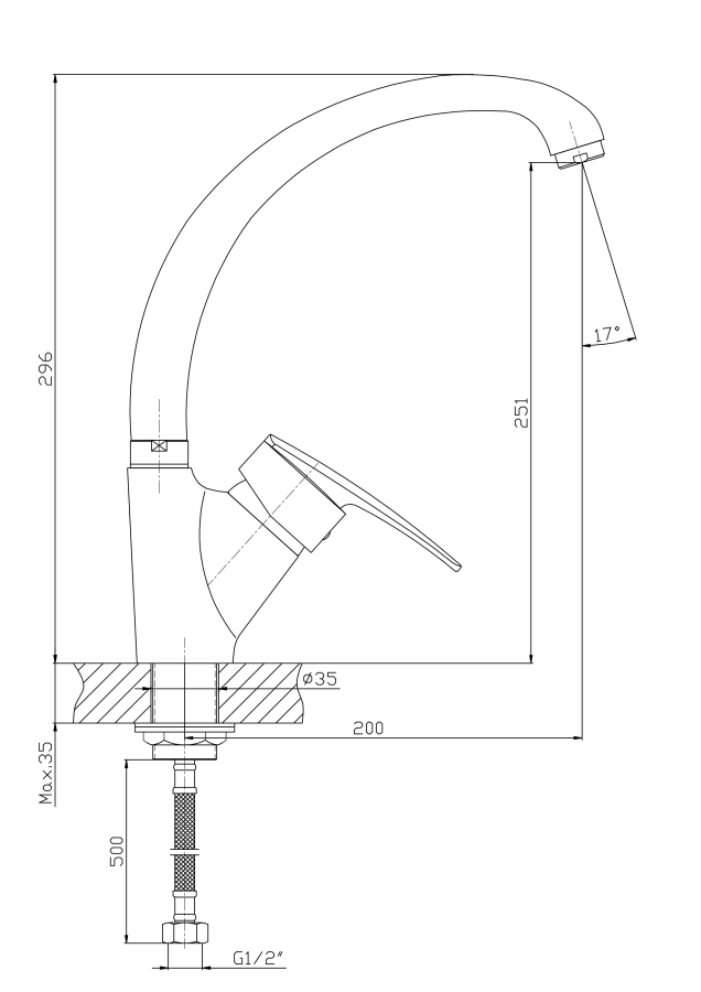 Haiba смеситель для кухни HB4106-2