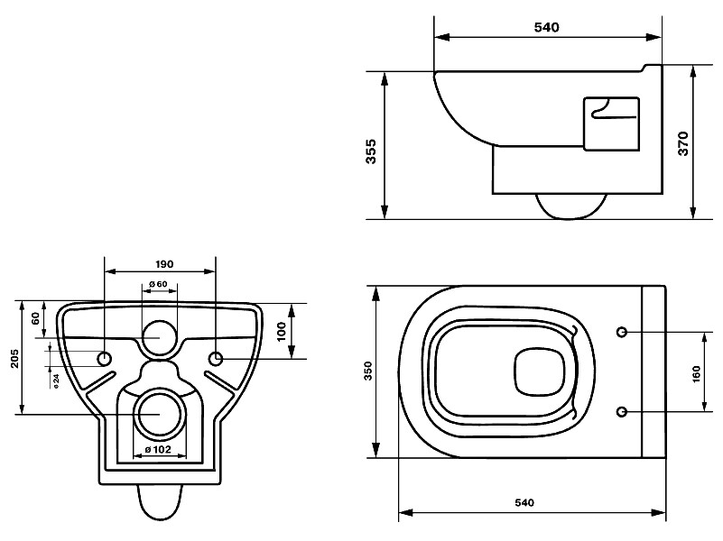 Оскольская керамика Norden унитаз подвесной с сиденьем 40302100005